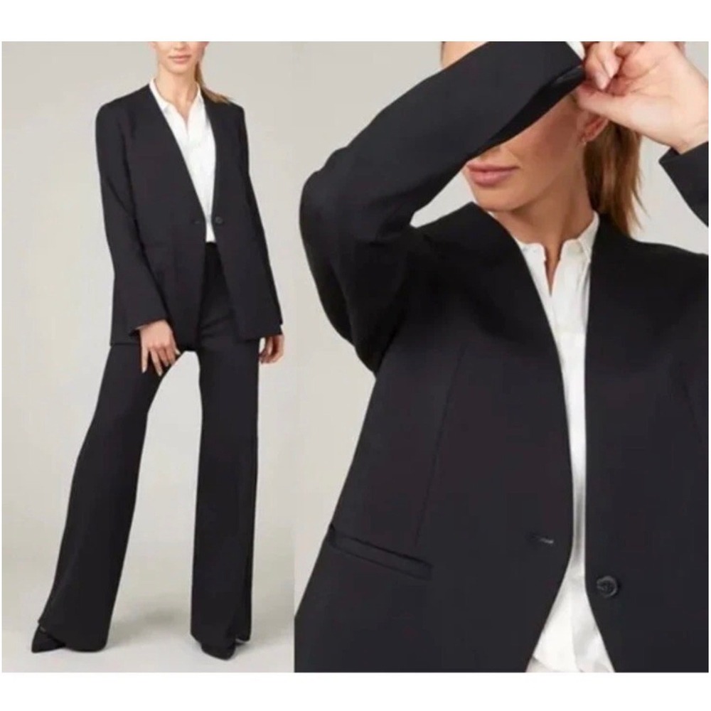 SPANX Perf Collarless Blazer XL Classic Black Sculpting Business Old Money Prep